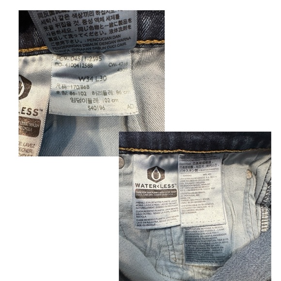 Levi's Women's Straight Leg Dark Blue Jeans - Picture 4 of 5